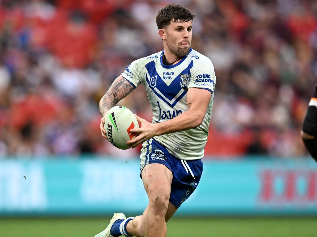 Toby Sexton started the year in reserve grade but has won the Bulldogs No.7 jersey … for now. Picture: NRL Photos