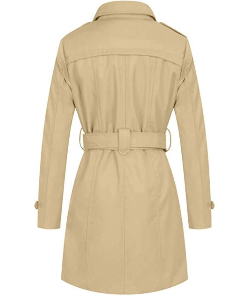 Wantdo Women's Double-Breasted Trench Coat with Belt