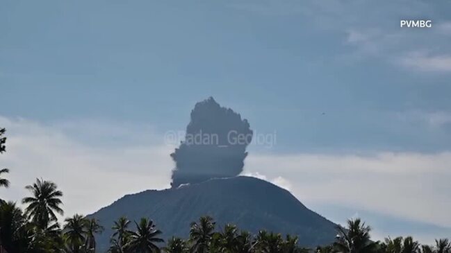 Indonesia's Mount Ibu erupts, spewing ash clouds