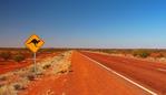 A kangaroo road sign on the Stuart Highway in the Australian outback. Picture: totajla/Shutterstock