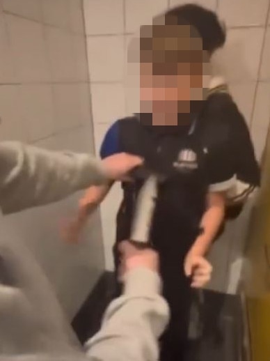 A video posted on Instagram showed a Playford International School student being forced at knifepoint to perform a TikTok style dance. Picture: @dead.happz