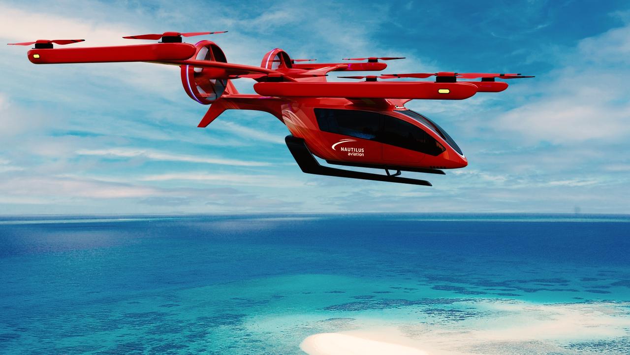 Space-age zero emission helicopter tours are set to take off over the Great Barrier Reef by 2026. Picture: supplied.