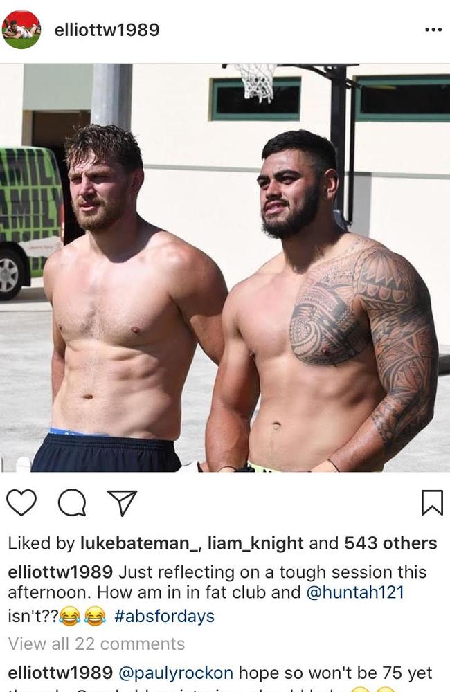 Canberra's Elliot Whitehead looking trim at training