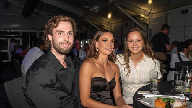 2022-23 Nichols medal winner Dylan Landt, Stephanie Long and Danielle Ponter at the 2022-23 NTFL Nichols Medal night. Picture: Pema Tamang Pakhrin