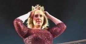 AU NSW:    Adele Wears Crown From Adoring Fan During Sydney Concert   March 10