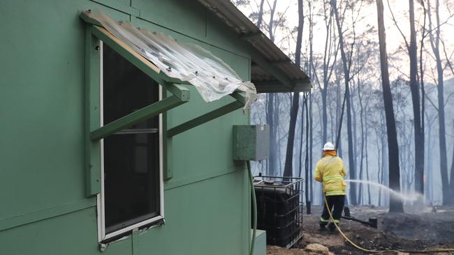 The Sunnataram Buddhist retreat in Penrose where the NSW RFS pinned back a bushfire that threatened to destroy it. Picture: Richard Dobson