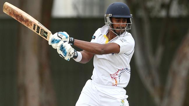 Hashan Wanasekara in action for Deer Park. Picture: Hamish Blair