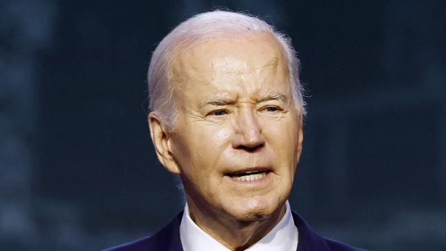 WASHINGTON, DC - APRIL 24: U.S. President Joe Biden delivers remarks at the North American Building Trades Unions (NABTU) 2024 Legislative Conference at the Washington Hilton on April 24, 2024 in Washington, DC. Biden attended the conference to receive an official political endorsement from NABTU.   Anna Moneymaker/Getty Images/AFP (Photo by Anna Moneymaker / GETTY IMAGES NORTH AMERICA / Getty Images via AFP)