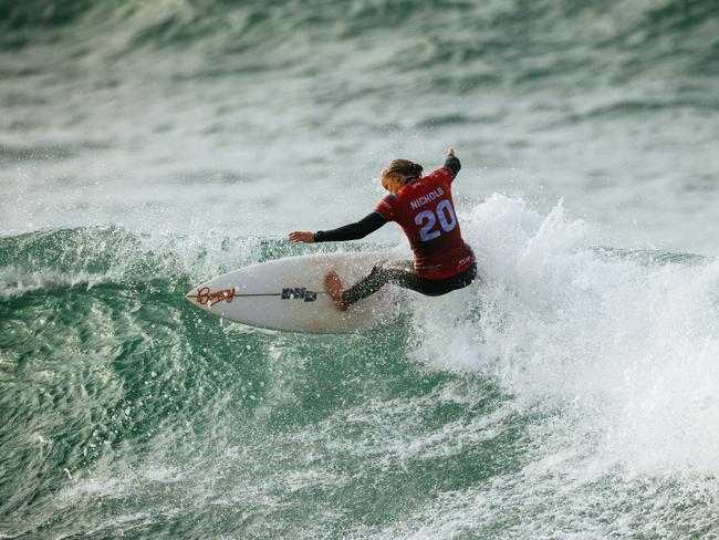 Isabella Nichols competing at the Rip Curl Pro Bells Beach. Picture: Cait Miers/World Surf League.