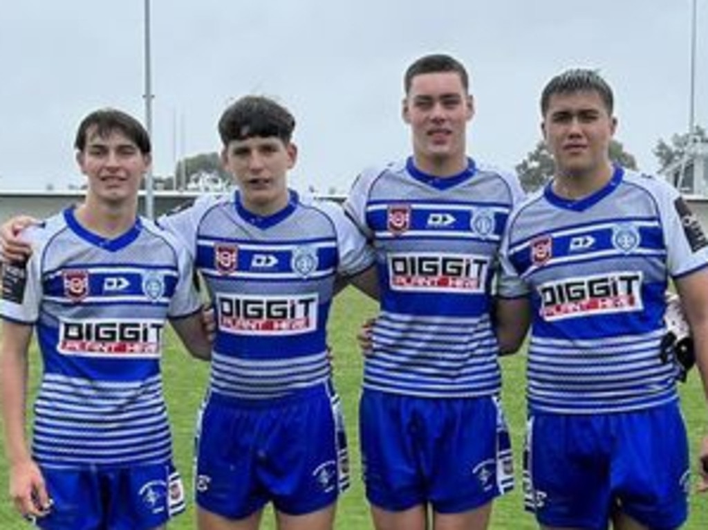 Mackay's Flynn Battaia, Declan Grady, Cooper Deguara and Isaiah Wilson all featured for the Queensland Brothers U17s. Picture: Mackay Brothers Football Club Facebook.