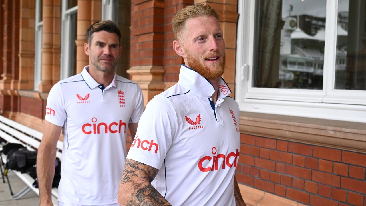 Ben Stokes and James Anderson. Photo by Gareth Copley/Getty Images