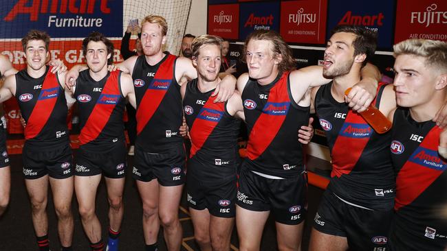 The young Bombers were just beginning to turn the corner. Picture: AAP