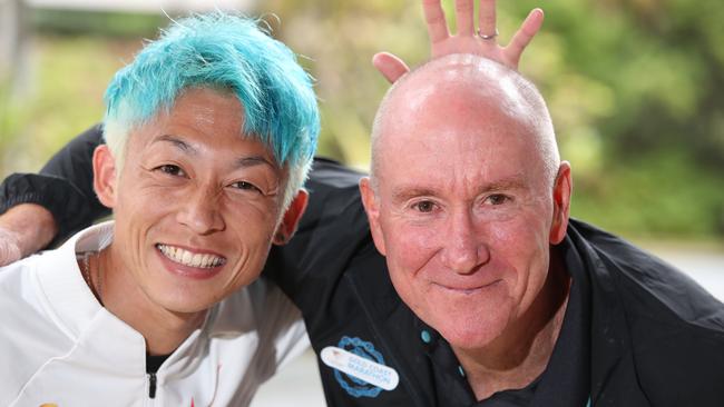 Village Roadshow Theme Parks Gold Coast Marathon, Elite Athlete Media Conference at QT hotel Surfers Paradise. Jo Fukuda and Pat Carroll. Picture: Glenn Hampson