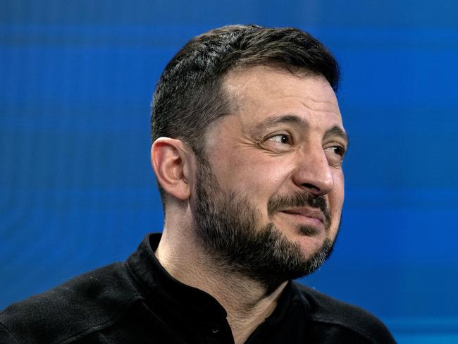 Ukraine President Volodymyr Zelensky speaks during a press conference in Kyiv, Ukraine. Picture: Getty Images