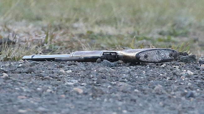 Vince Datillo staggered outside with a .308 Winchester rifle and fired two shots. Picture: John Grainger