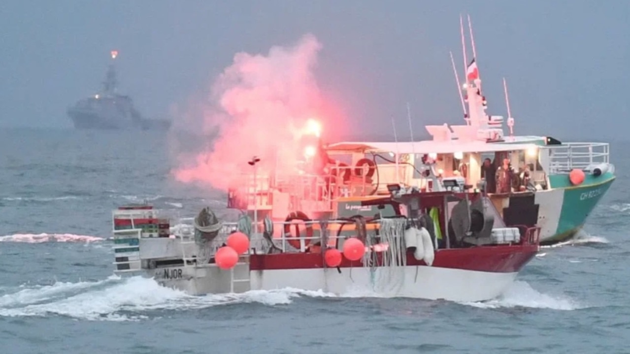 French fisherman have converged on the island of Jersey as they prepare for ‘war’ over post-Brexit fishing rights in the English Channel. Picture: SWNS/Mega