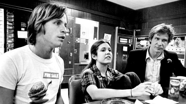 With co-stars Carrie Fisher and Harrison Ford, back in the days of the original trilogy films.