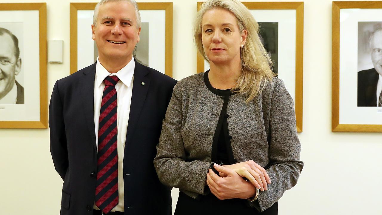 Nationals leader Michael McCormack and his deputy Bridget McKenzie. Picture: Kym Smith