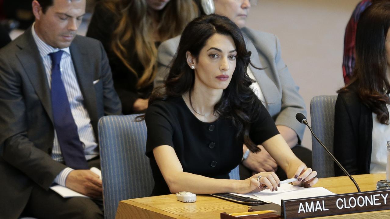 Amal Clooney said the UN was facing its ‘Nuremberg moment’. Picture: AP Photo/Seth Wenig