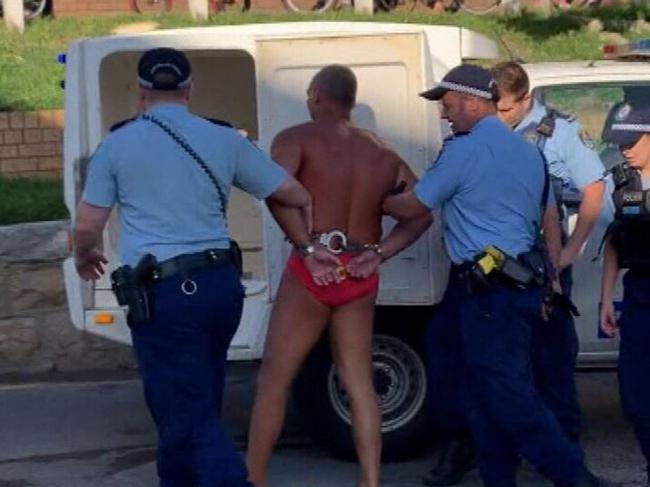 A man was arrested at Bondi Beach after allegedly being spotted walking through an area cordoned off due to public health measures. Picture: 9News