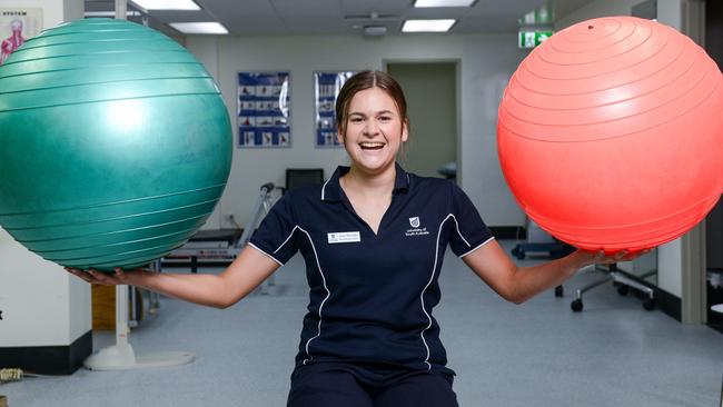 UniSA physiotherapy student Lane Blieschke at the UniSA City East campus. Picture: Brenton Edwards