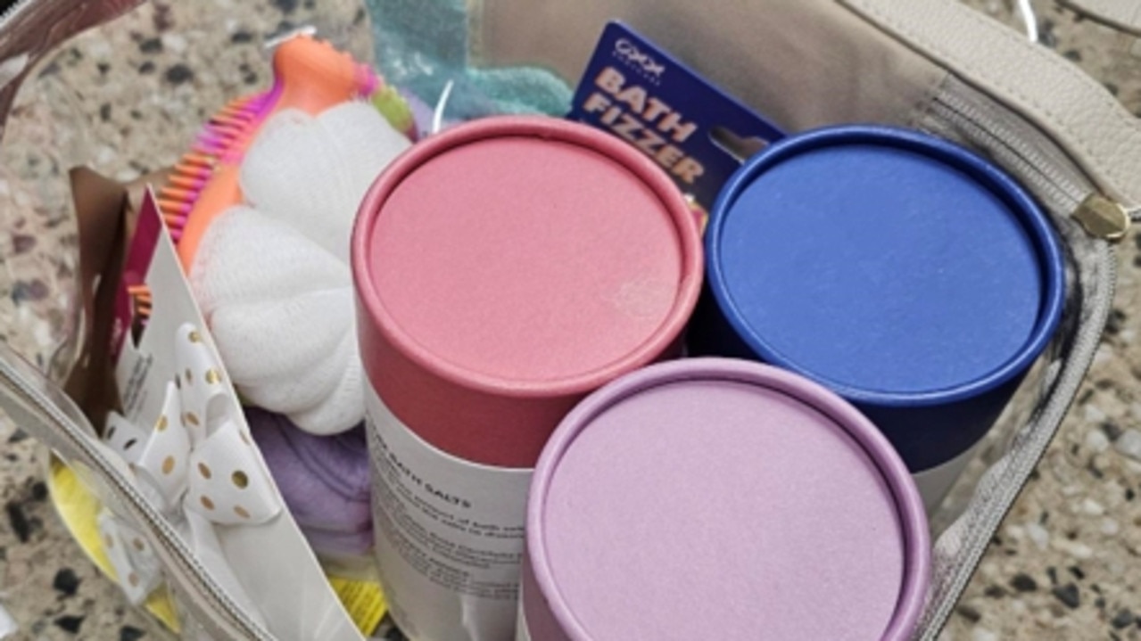 The meth was found hidden inside bath salts, within luggage. Picture: SAPOL