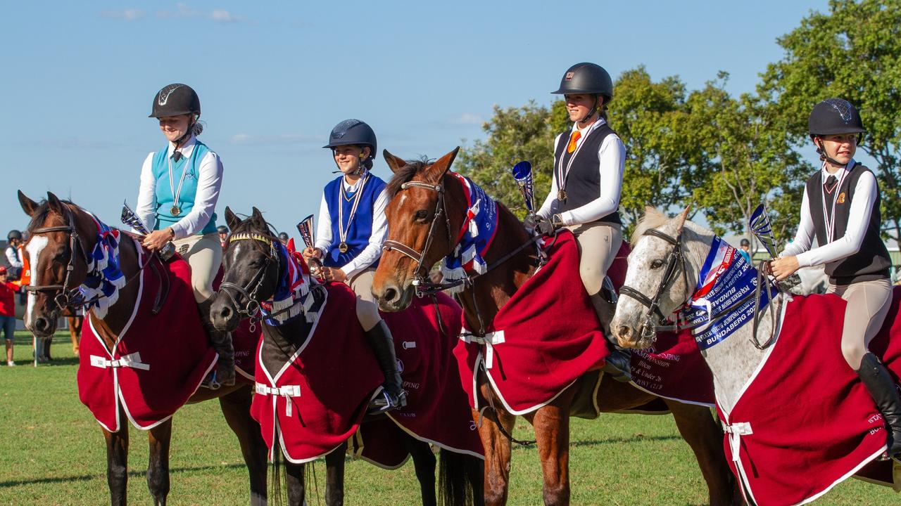 The four highest point riders who made up the State Team at the PQC State Showjumping Championships 2023.