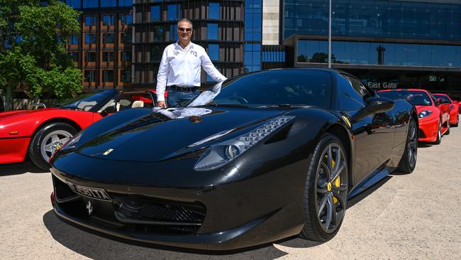 National Ferrari Owners club meet at Adelaide Oval. Photo: Naomi Jellicoe