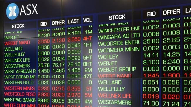 SYDNEY, AUSTRALIA : NewsWire Photos - SEPTEMBER 30 2024 ; A general view of the digital boards at the ASX in Sydney. Picture: NewsWire / Gaye Gerard