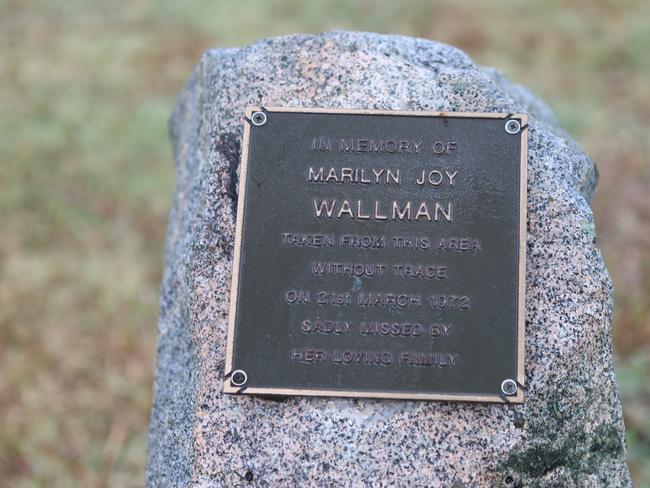 Memorial to Marilyn Wallman who disappeared without a trace in 1972 in Mackay. Picture: Annette Dew