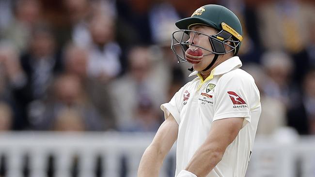 Marnus Labuschagne of Australia is struck on the helmet by a delivery from Jofra Archer. Picture: Getty Images