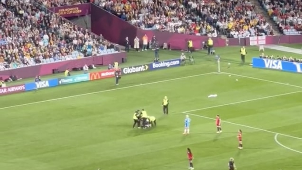 Pitch invader halts play at FIFA Women's World Cup