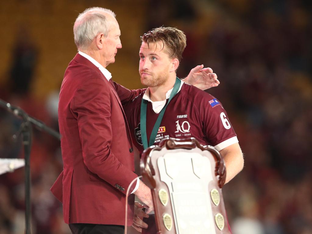 Wayne Bennett and Cameron Munster’s bond was shattered. Picture: NRL Images