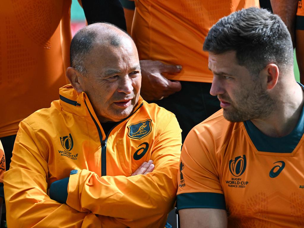 Porecki and Eddie Jones in 2023. Picture: SEBASTIEN BOZON / AFP