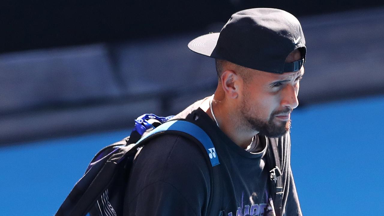 Kyrgios isn’t rushing his injury. (Photo by Kelly Defina/Getty Images)