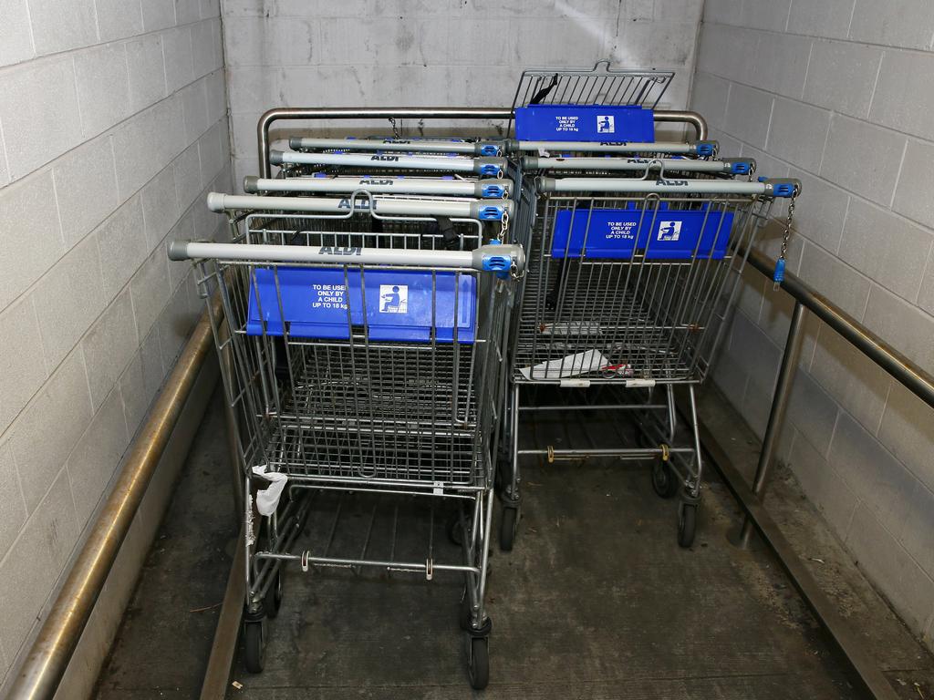 The gold coin needed to use an Aldi trolley can often cause an annoying problem when you forget to bring one. Picture: Supplied