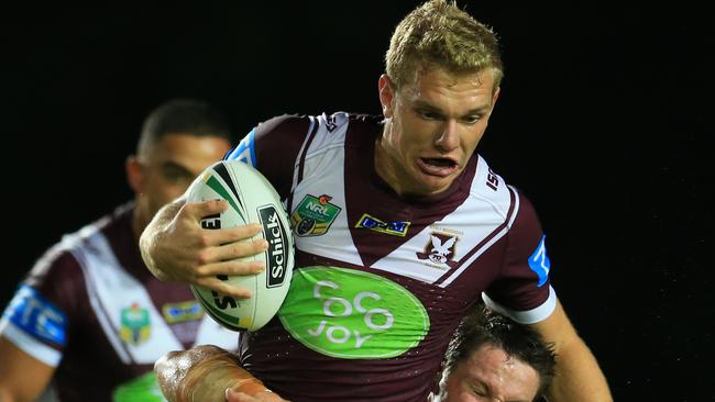 Tom Trbojevic of Manly during the Parramatta Eels v Brisbane Broncos NRL round 1 game at Pirtek Stadium, Parramatta. pic Mark Evans
