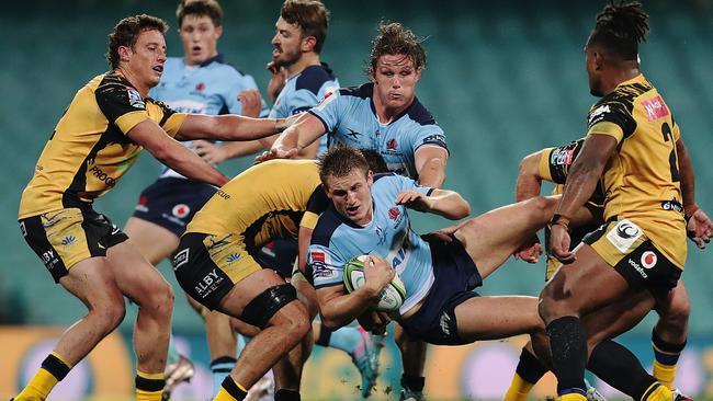 Alex Newsome was in the thick of the action for the Waratahs. Picture: Getty Images