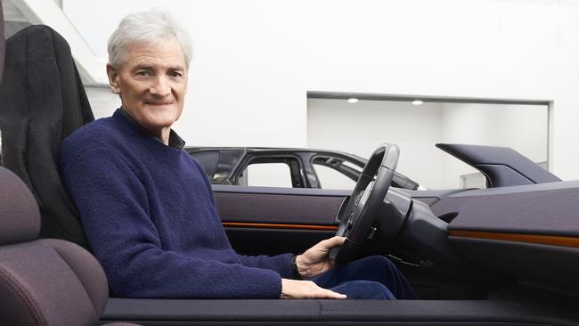 James Dyson with his electric car. Picture: courtesy Dyson