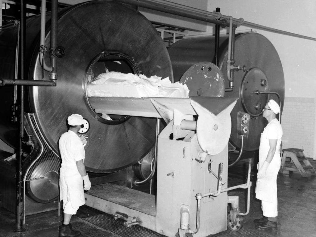 Butter churning at Norco, South Lismore, circa 1963. Photo The Northern Star Archives