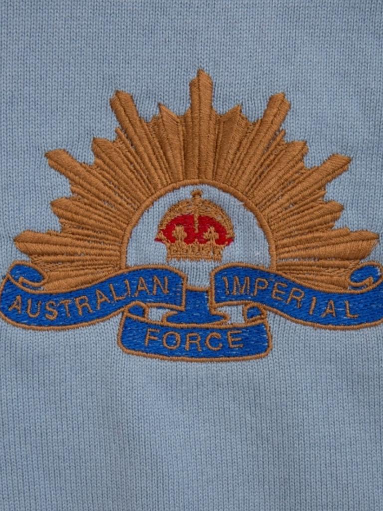 A close up of the Rising Sun military insignia on a new range of rugby jerseys. Picture: Sports-depoque