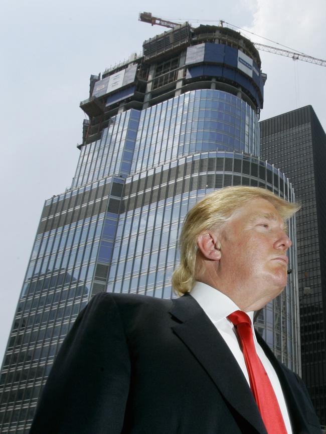 Donald Trump with his 92-storey Trump International Hotel &amp; Tower in Chicago in 2007.