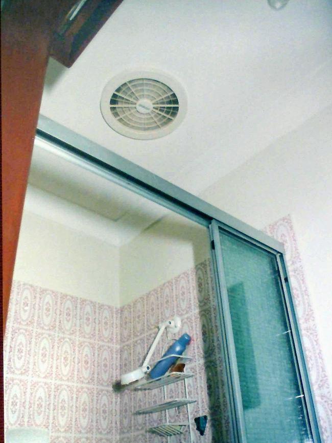 A bathroom ceiling vent through which some of the videos were recorded.