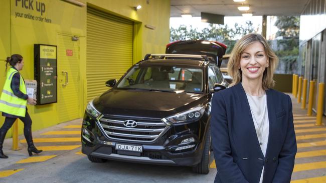 Claire Smith, general manager (digital) of Endeavour Group, at Dan Murphy' s express direct-to-boot drive thru at Manly Vale. Picture: Dallas Kilponen.