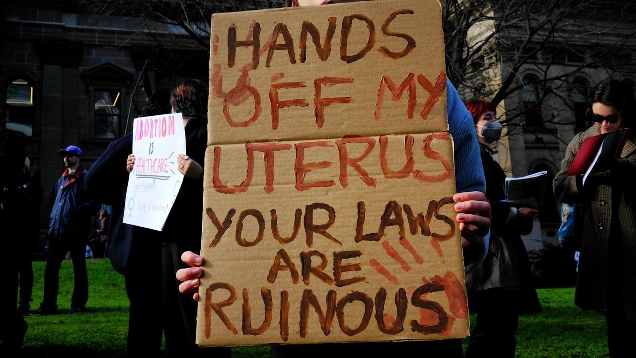 A pro-choice rally Melbourne to defend abortion rights. Picture: Luis Enrique Ascui