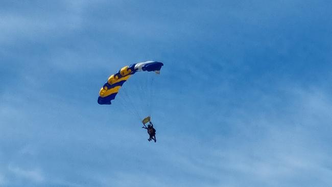 A woman has died after colliding with another skydiver in the air. Photo: Gail Taifalos