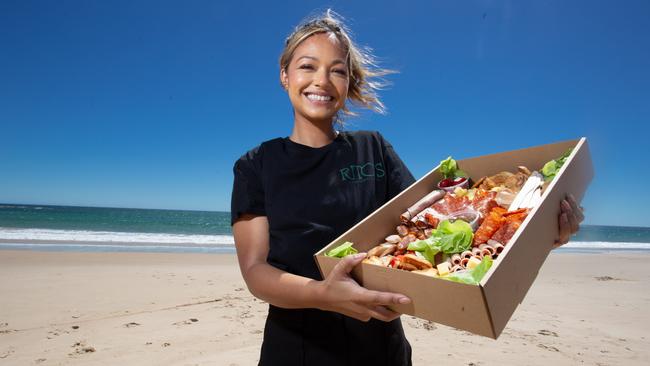 Ayesha O’Neill from Rito's Cafe &amp; Continental preparing for the Beachside Food &amp; Wine festival on February 10 2024 – Picture: Brett Hartwig