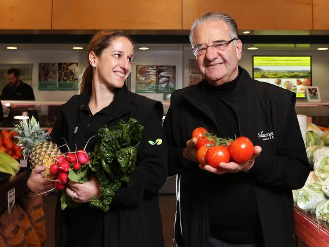 For Sun Tas. Dennis Behrakis managing director and daughter Soula Behrakis retail operations manager pictured at the Kingston store. The Behrakis family are opening more Salamanca Fresh stores. Picture Nikki Davis-Jones