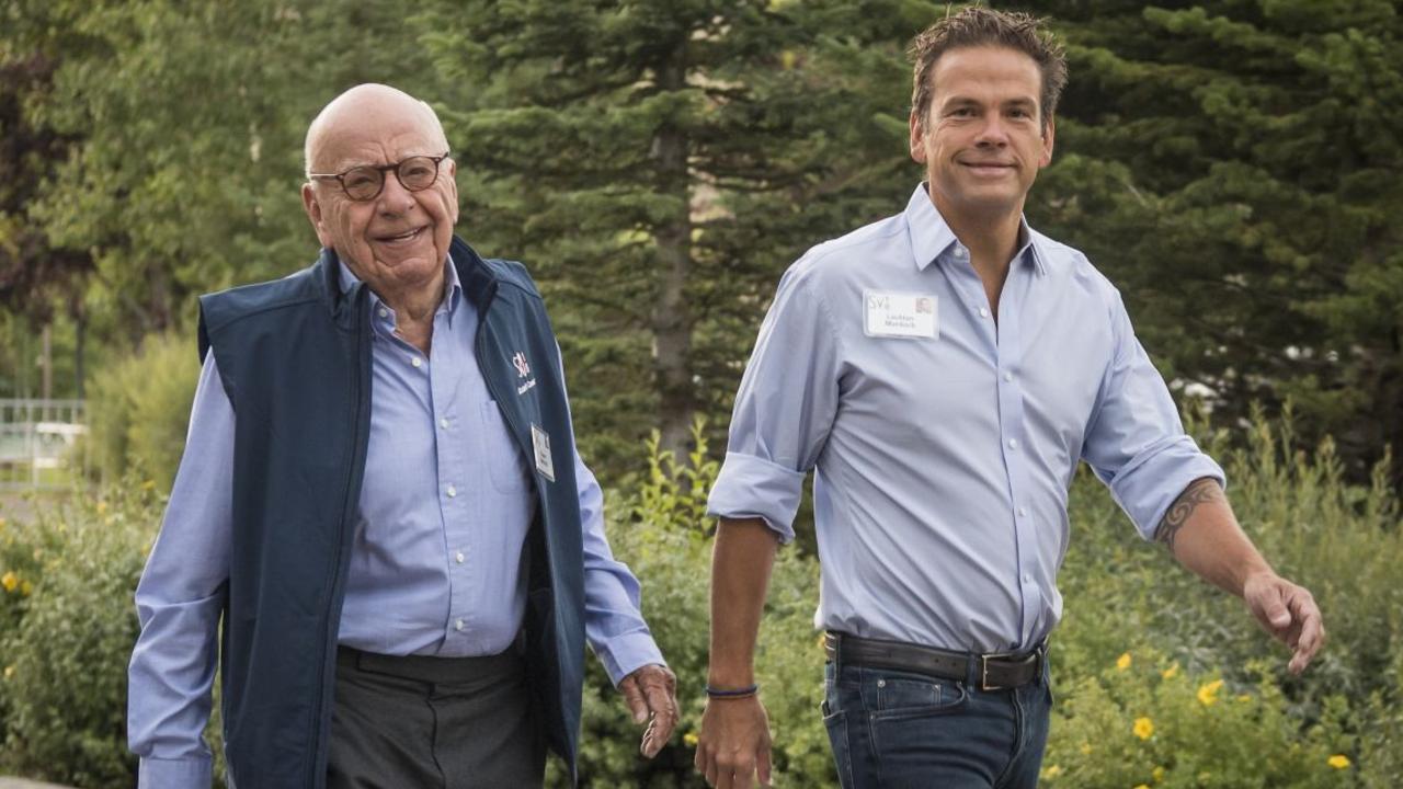 Rupert Murdoch and his eldest son Lachlan Murdoch. Picture: David Paul Morris/Bloomberg News