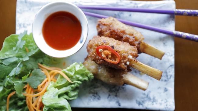 The sugarcane prawn at Saigon District in North Hobart. Picture: PATRICK GEE